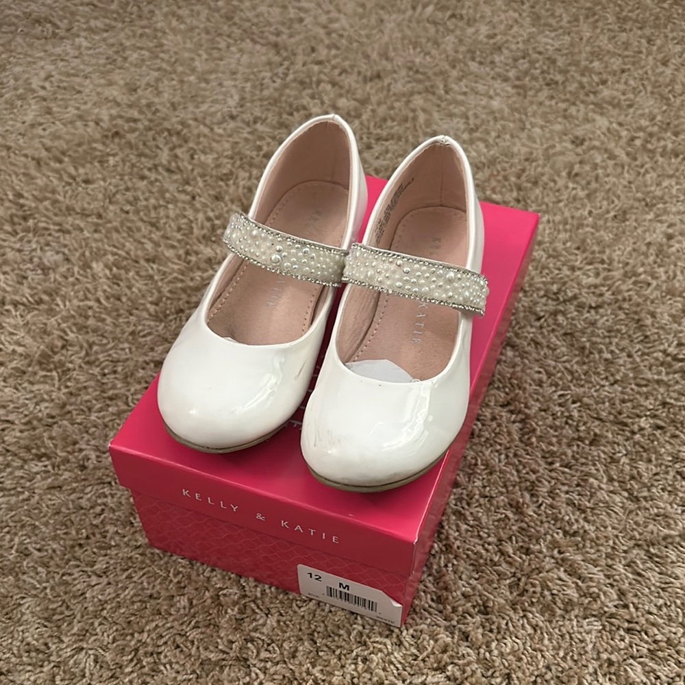 Kelly & Katie White Mary Jane Shoes